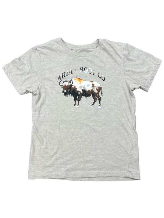 Ariat Other - Ariat Girls Buffalo Graphic T-Shirt Gray Western Cowgirl Size M